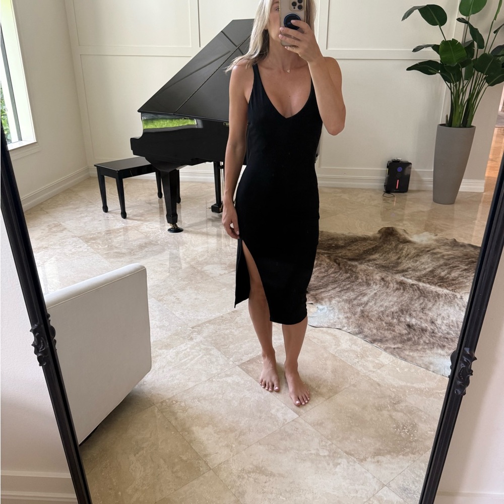 REVOLVE Black Asymmetrical Bodycon Dress